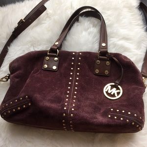 Michael Kors Eggplant Studded Satchel